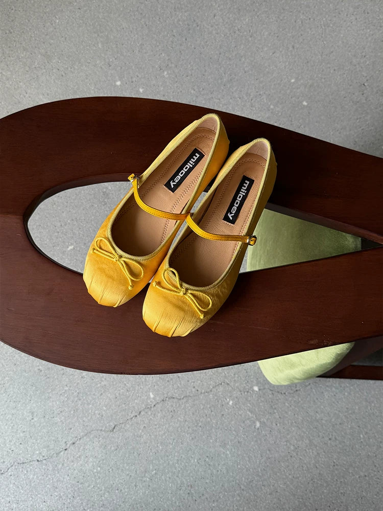 MILOOEY Bow Strap Ballet Flat