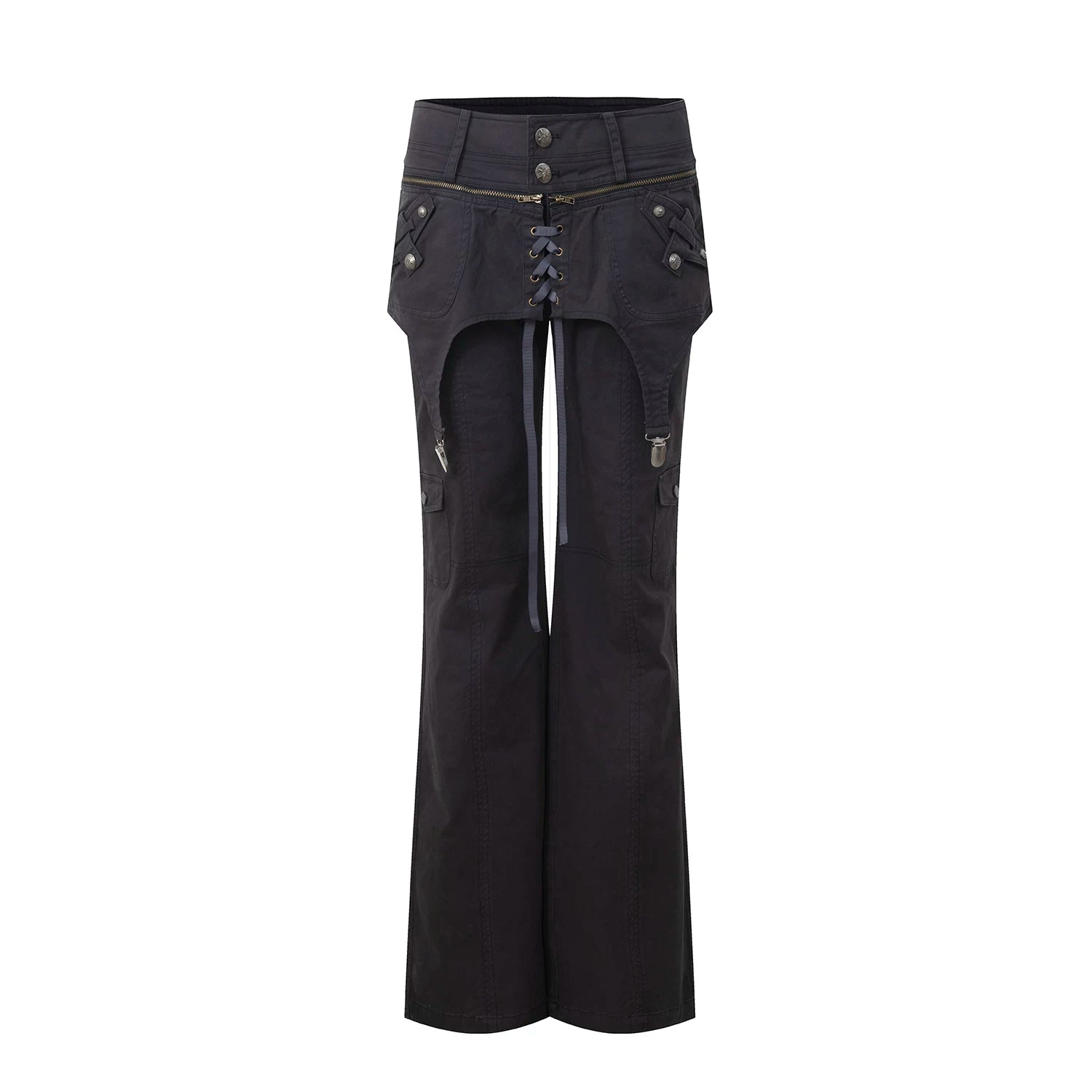 DoublePunch Stacked Skirt Cotton Washing Water Old Straight Overalls
