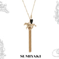 SUMIYAKI Pony Diamond Fringed Long Necklace