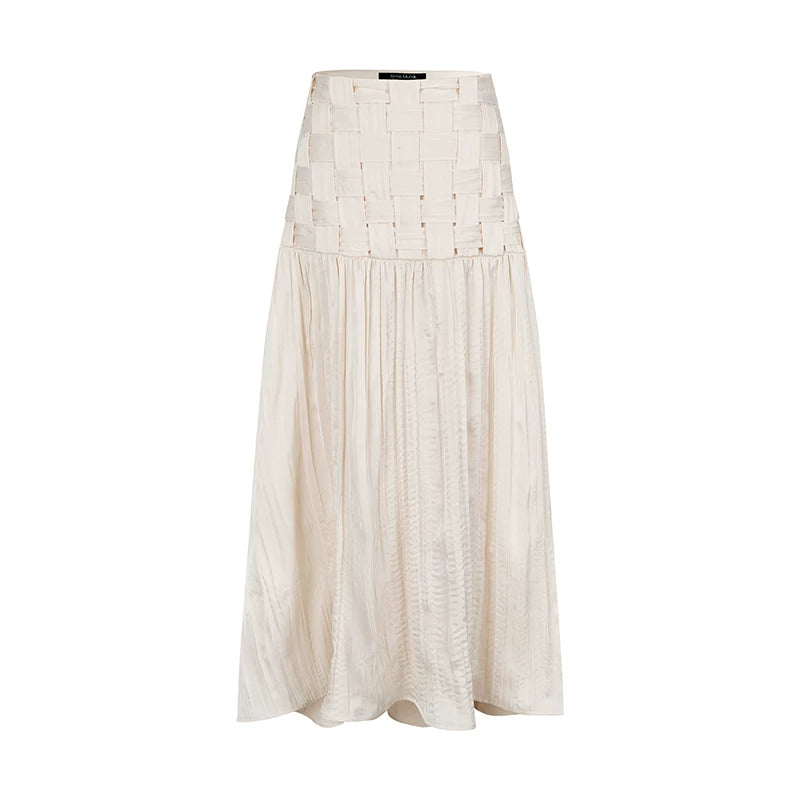AnnoMundi Asymmetrical A-Line High-Waist Midi Skirt