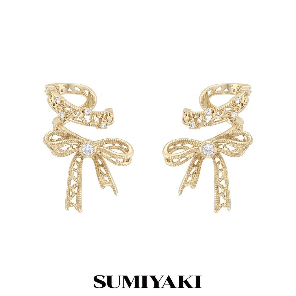 SUMIYAKI Lace Bow Ear Cuffs