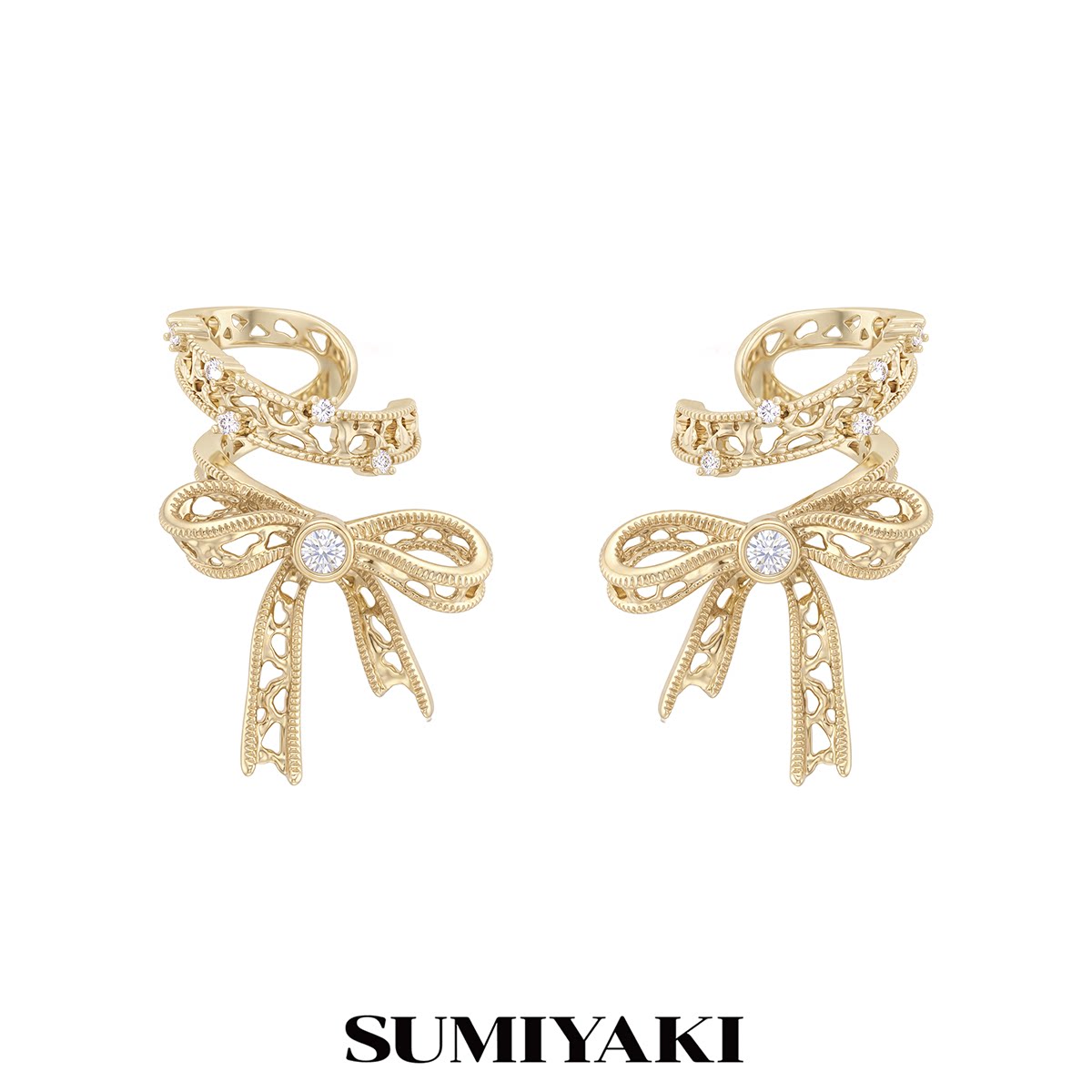 SUMIYAKI Lace Bow Ear Cuffs