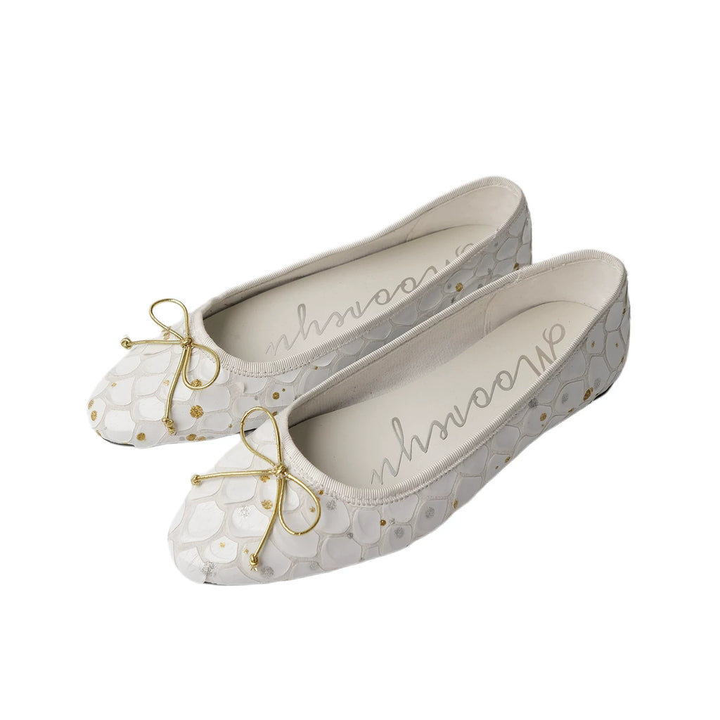 Mooreyu Polka Dot Bow Slip-On Ballet Flat