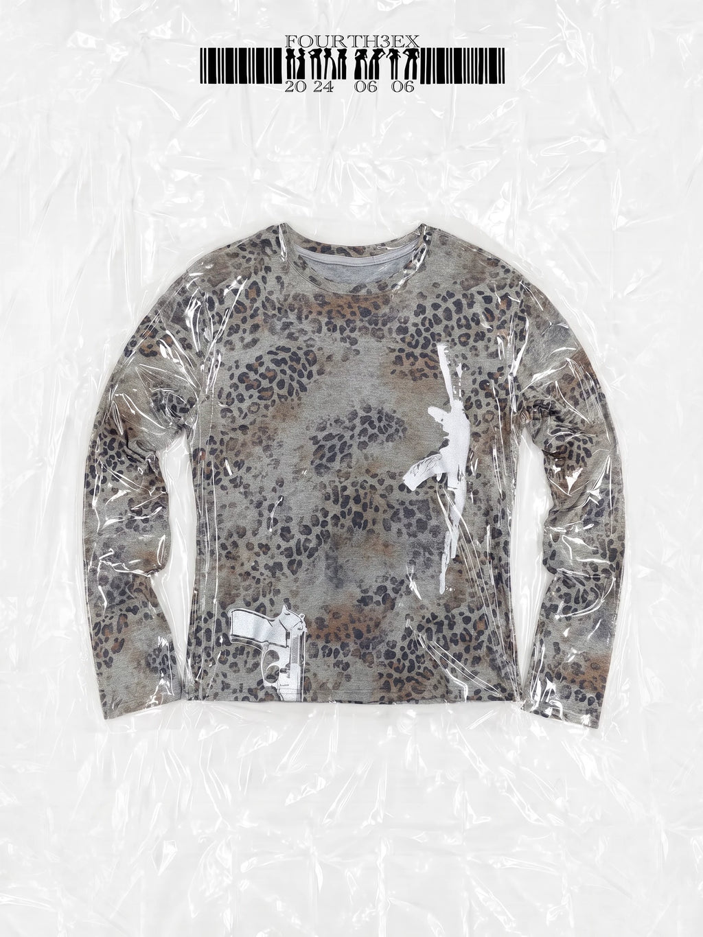 Fourth3ex Double Gun AK Print 400g Breathable Long-Sleeve Tee