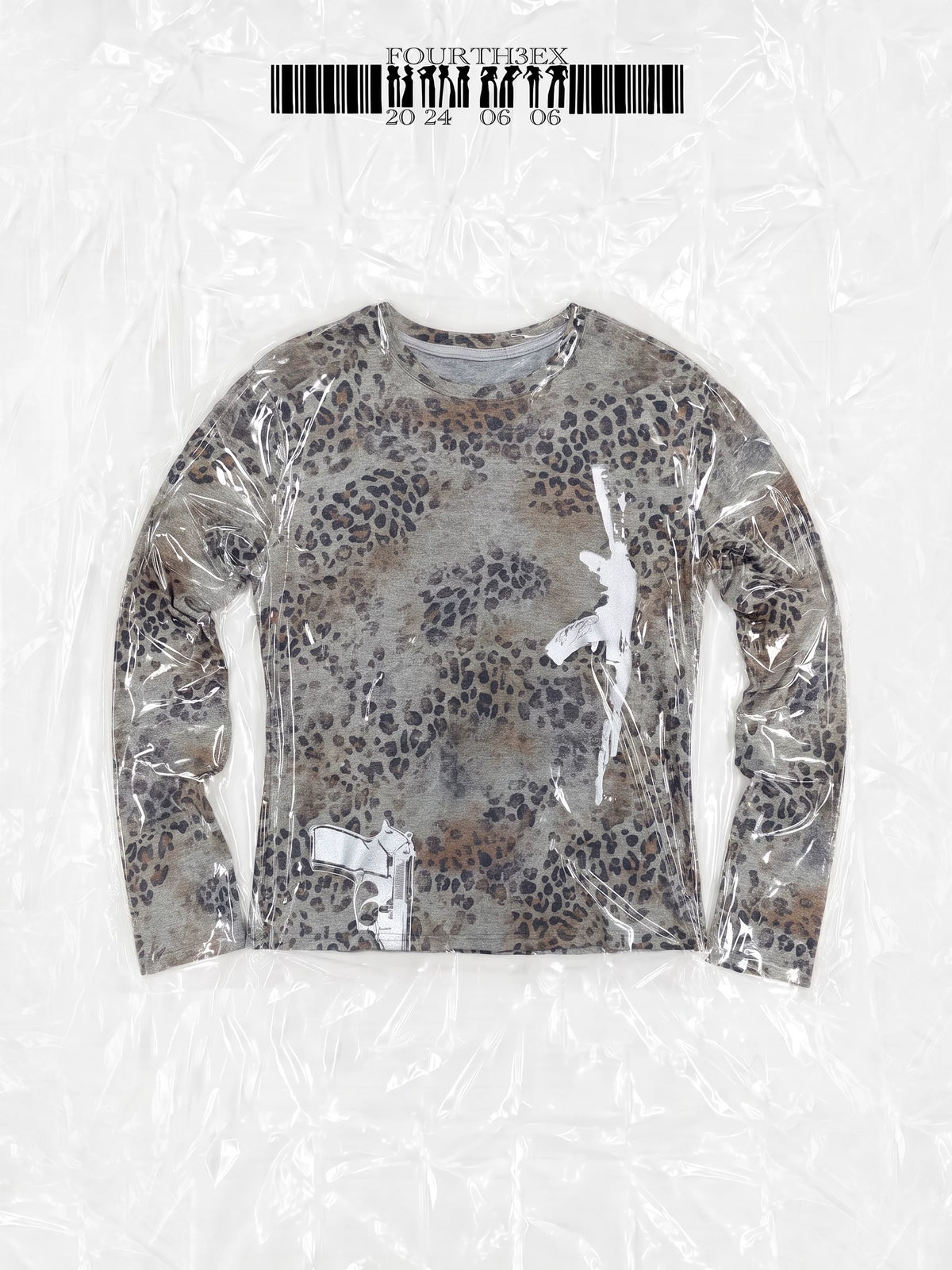 Fourth3ex Double Gun AK Print 400g Breathable Long-Sleeve Tee