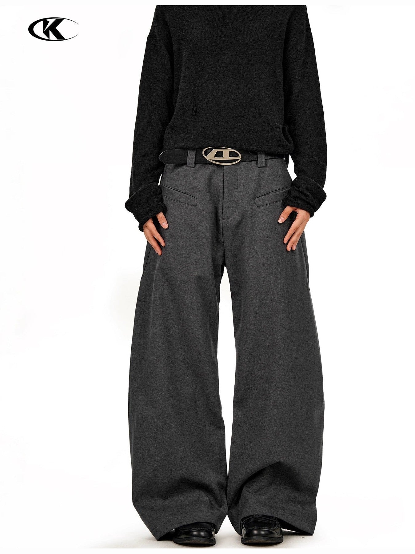 11KN Wide-leg Loose Retro Casual Trousers