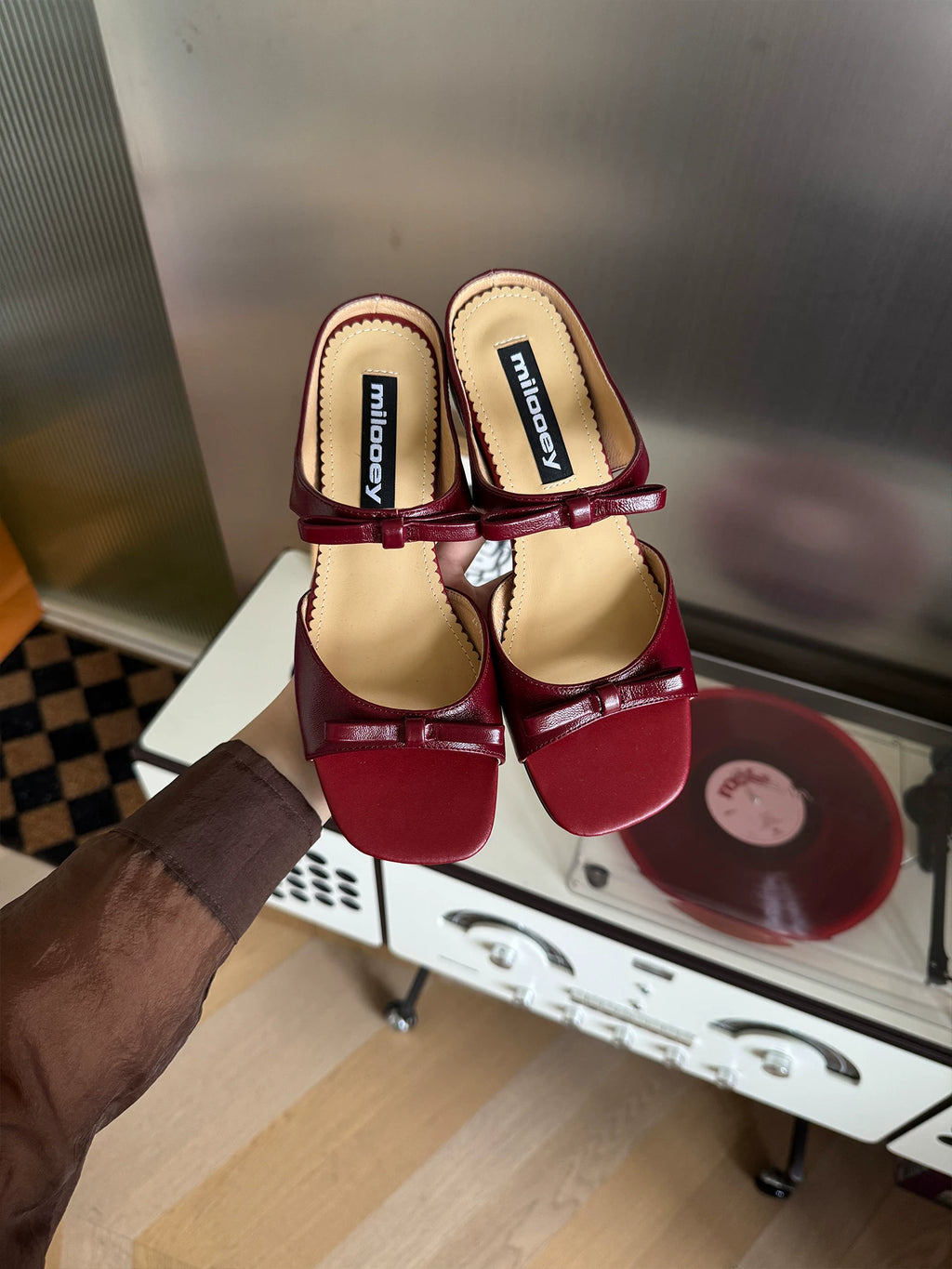 MILOOEY Leather Open-Toe Wedge Platform Sandal