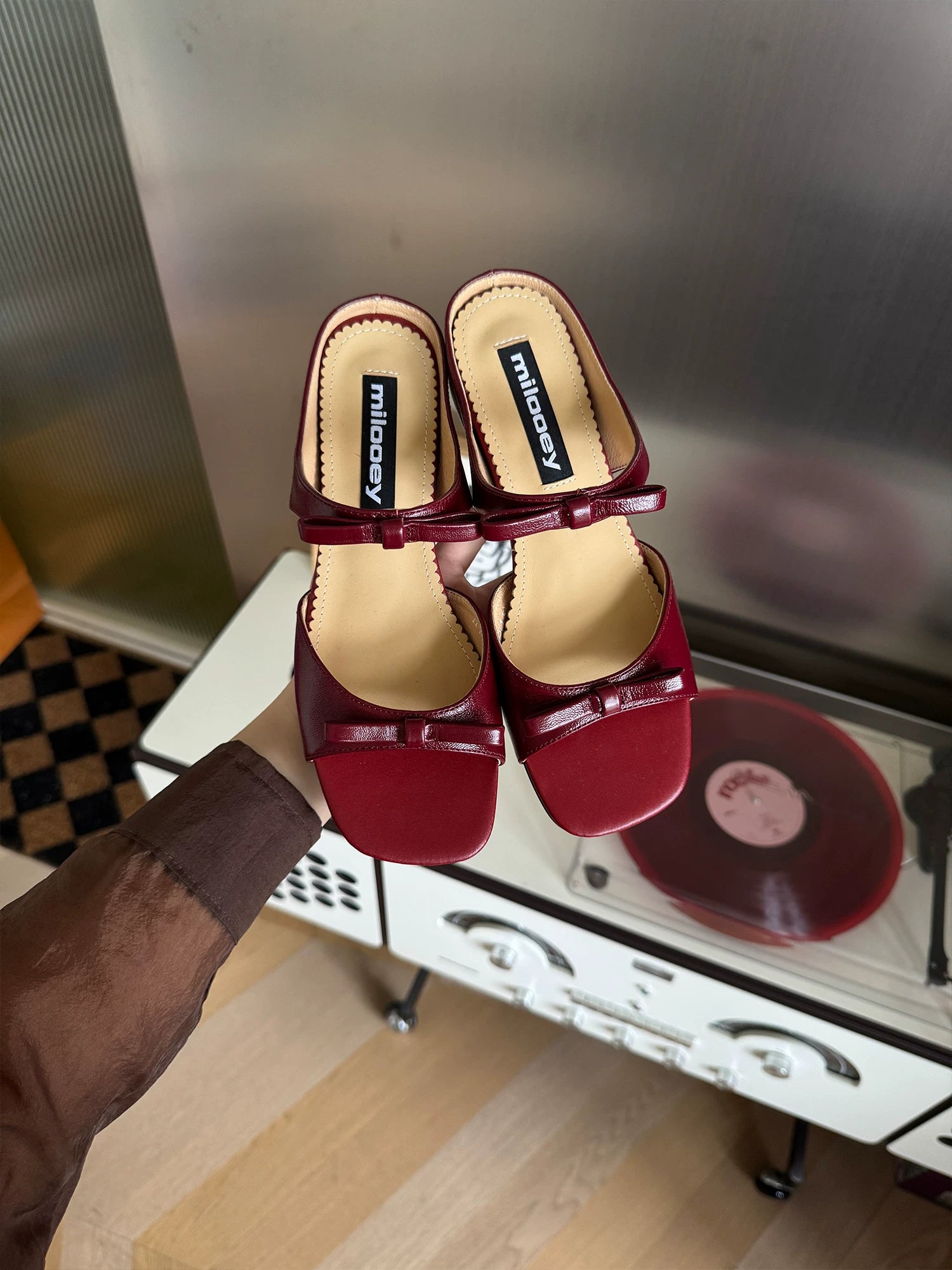 MILOOEY Leather Open-Toe Wedge Platform Sandal