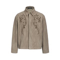 TZ Killer Vintage Lapel Floral Embroidery Long Sleeve Shirt