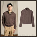 CULTUM Cable-Knit Half-Zip Turtleneck Sweater