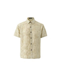 TumBlerine Tencel Blend "Bamboo Leaf Ink Dyed" Embroidered Short Sleeve Shirt