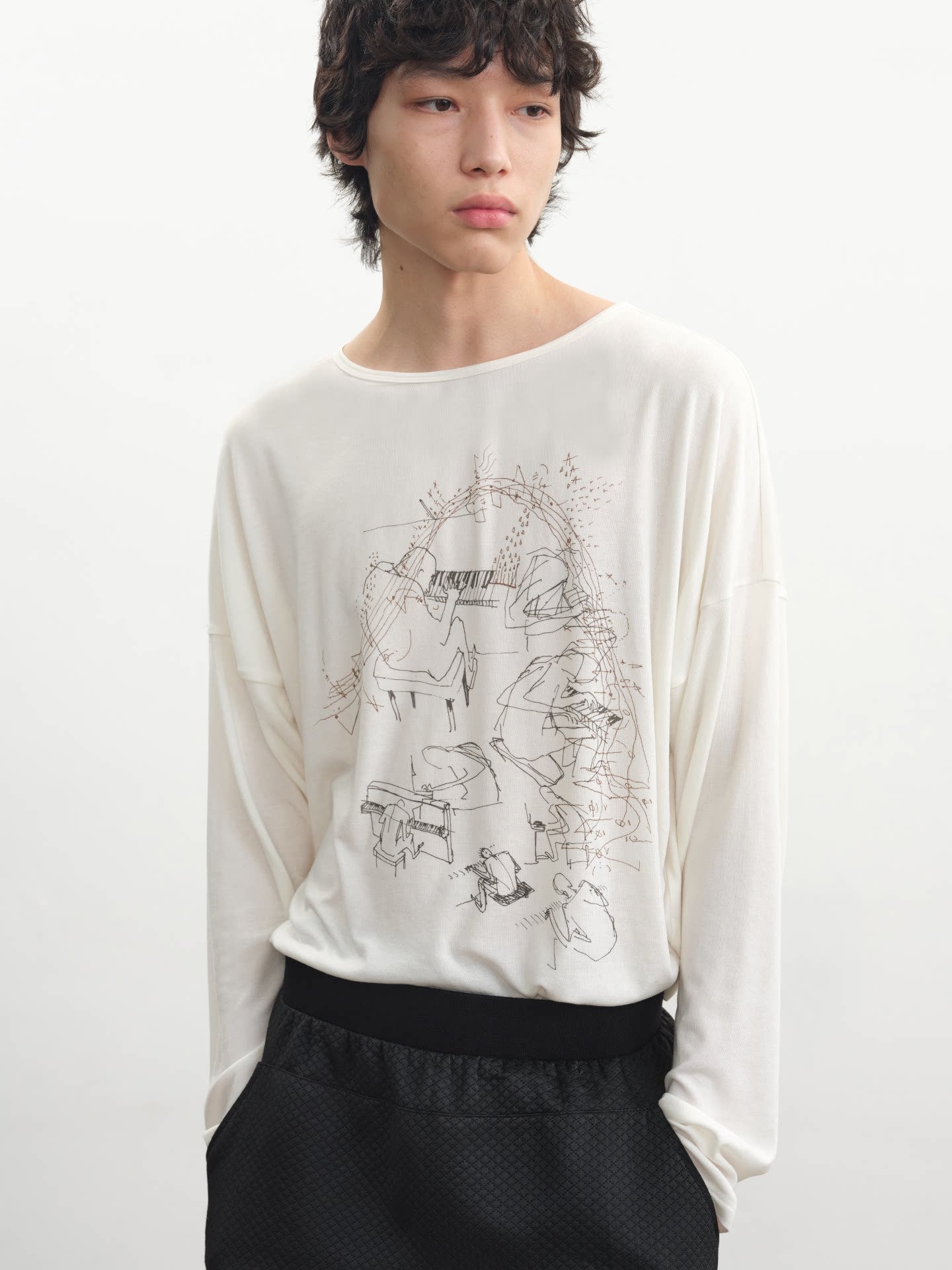 JCAESAR Piano Music Print Long Sleeve