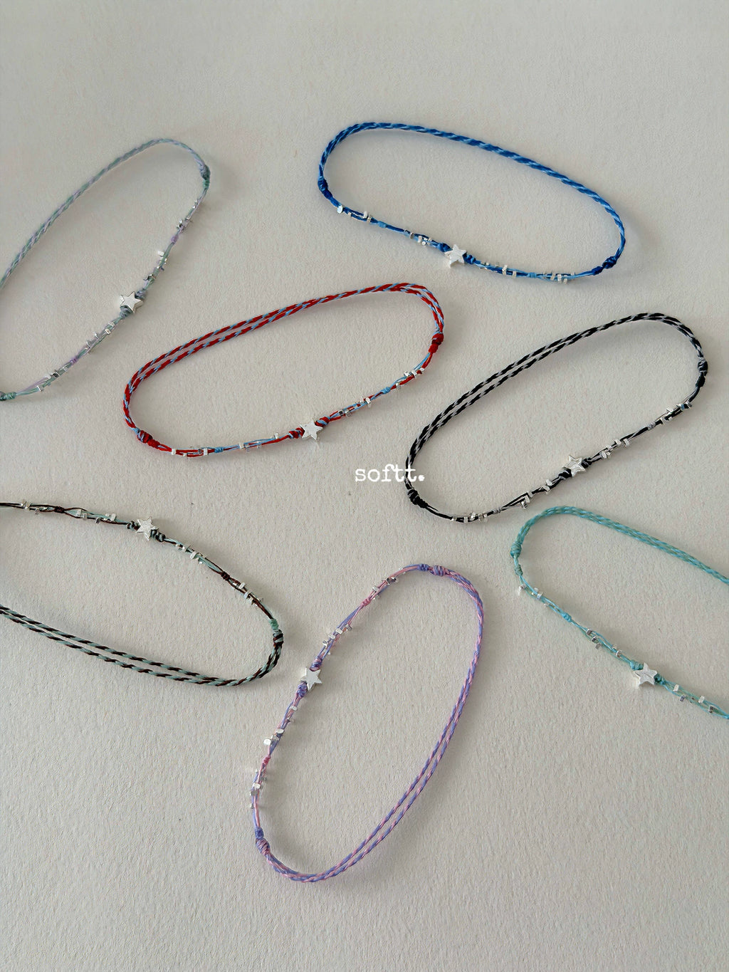 softt Sterling Silver Star Charm Braided Bracelet