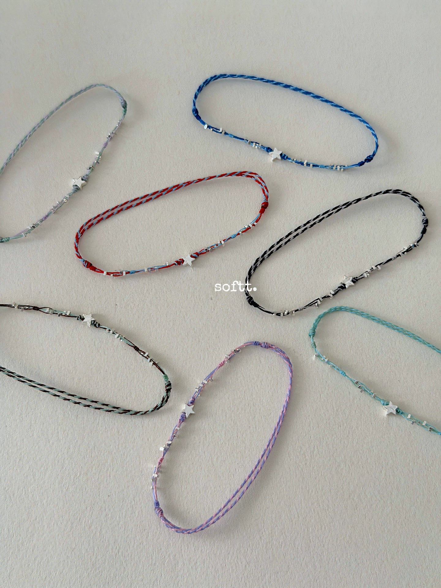 softt Sterling Silver Star Charm Braided Bracelet