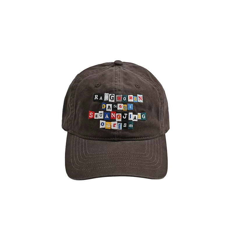 oarism Embroidered Slogan Cotton Baseball Cap