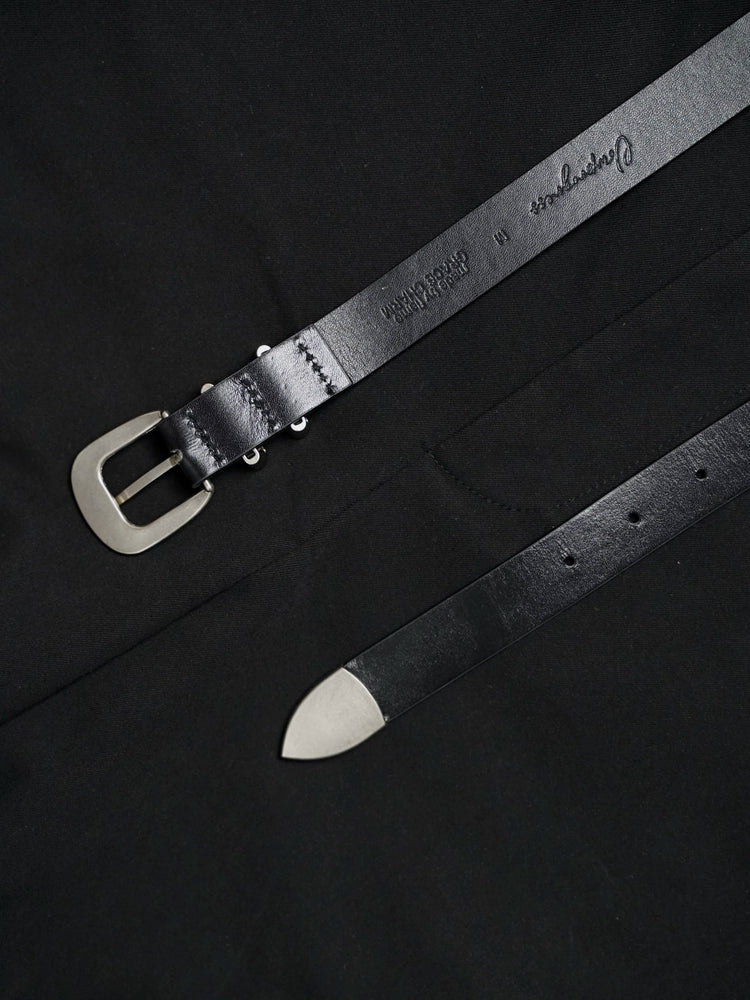 VOWPROGRESS First Layer Cowhide Old Silver Buckle Belt