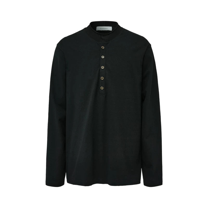 NONRADICAL Crinkle Cotton Breathable Oversized Long-Sleeve Tee