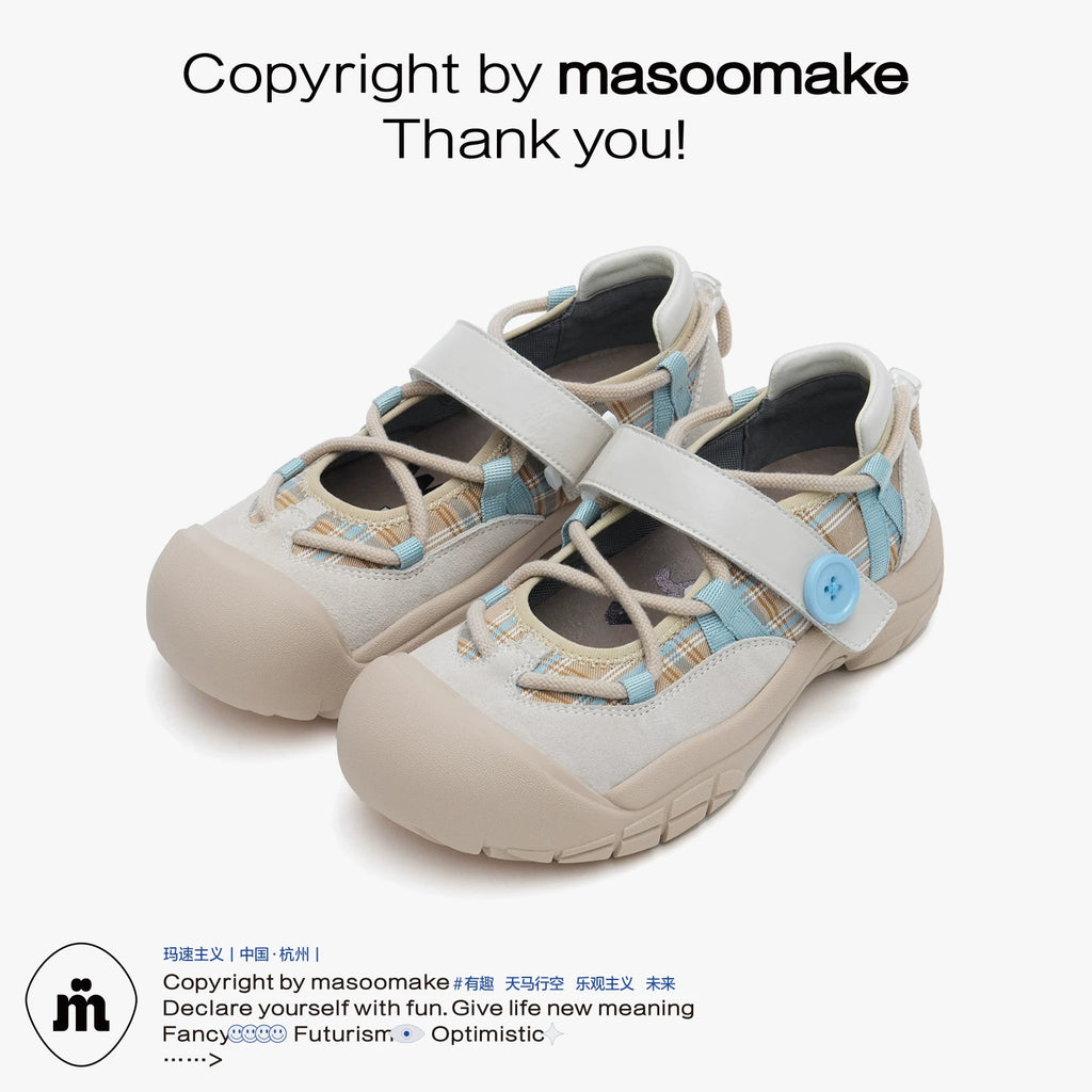 MASOOMAKE Leather Mary Jane Platform Sneaker