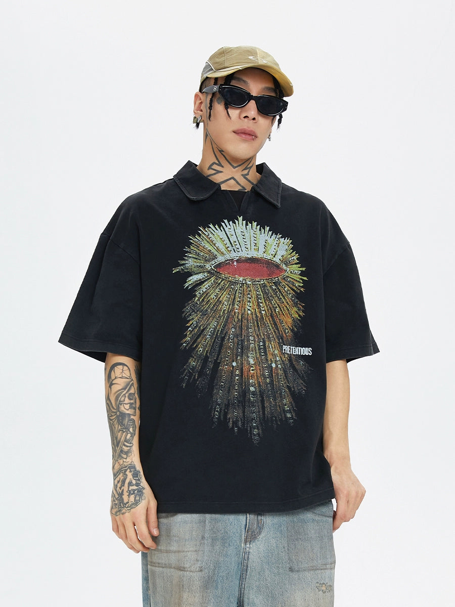 F2CE Retro High Street Print Loose Casual Tee