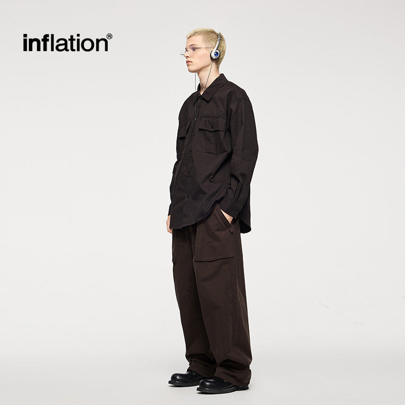 INF Azute Dyeing Thick Three-dimensional Pants