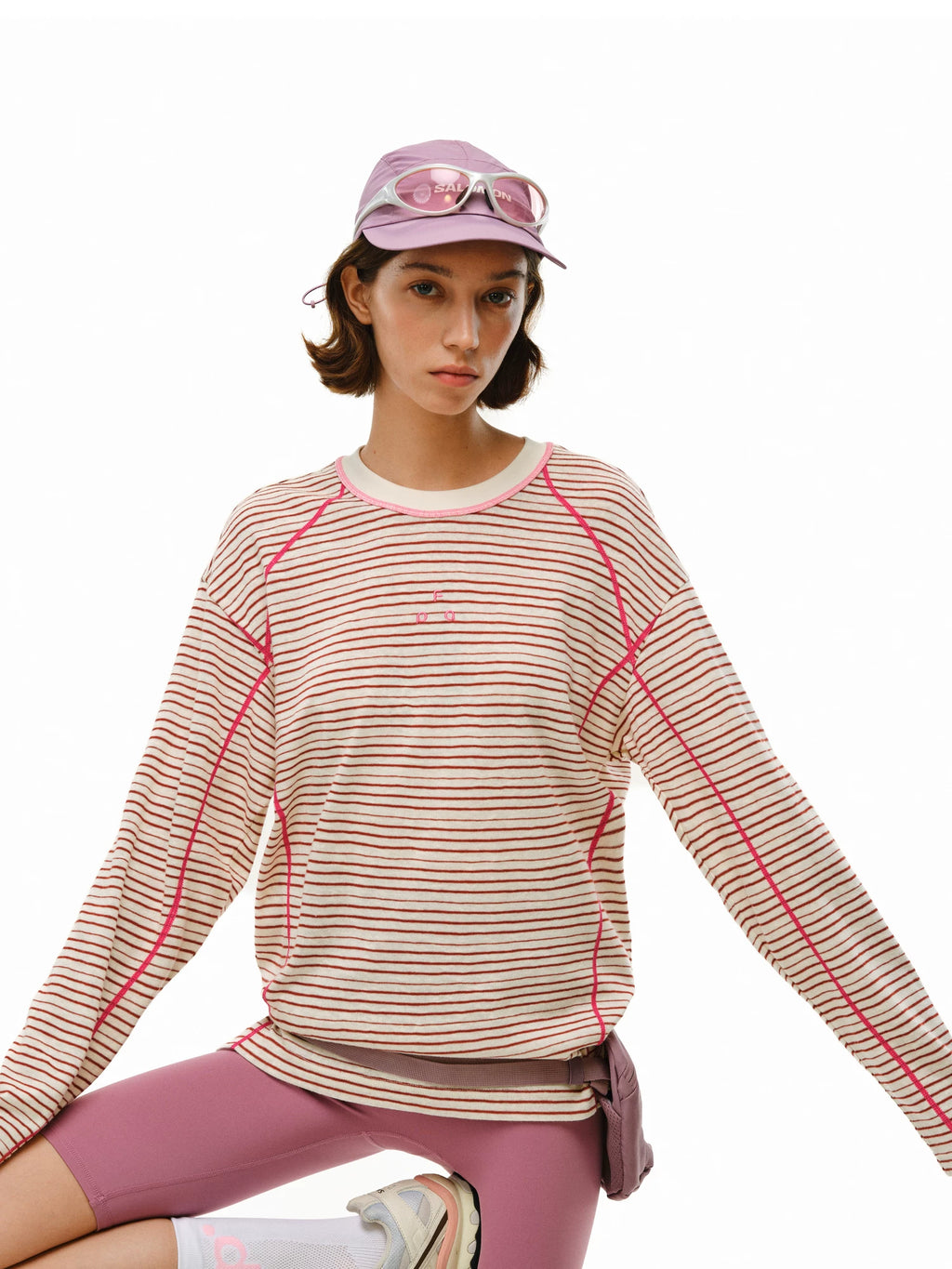 FPA Crew Neck Casual Contrast Striped Long Sleeve