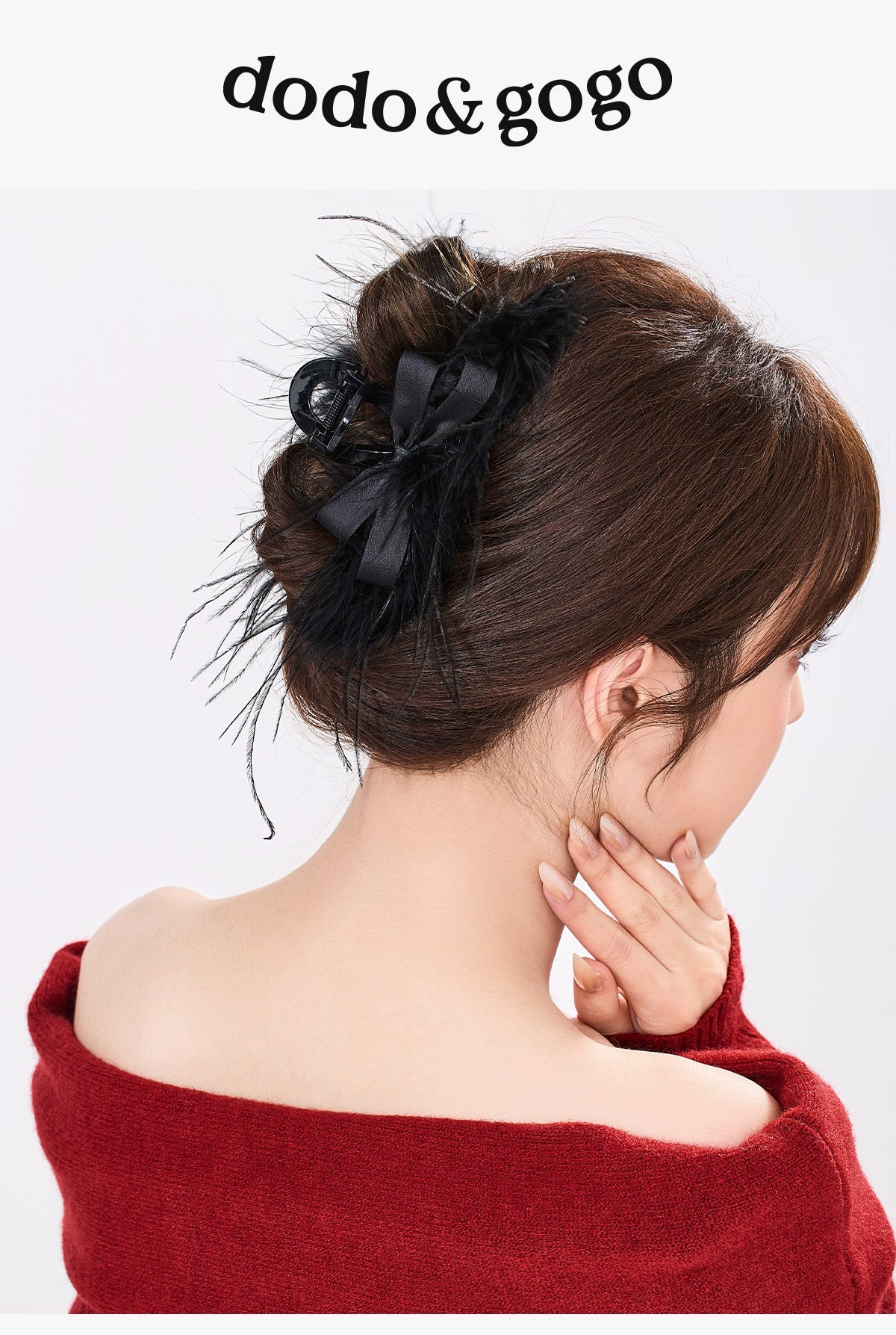 DODOGOGO Feather Bow Clip
