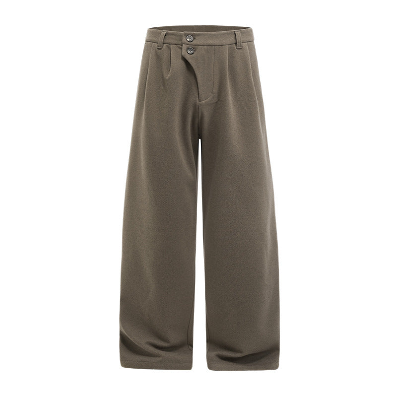 Inflation Double-Breasted Loose Versatile Wide Leg Pants