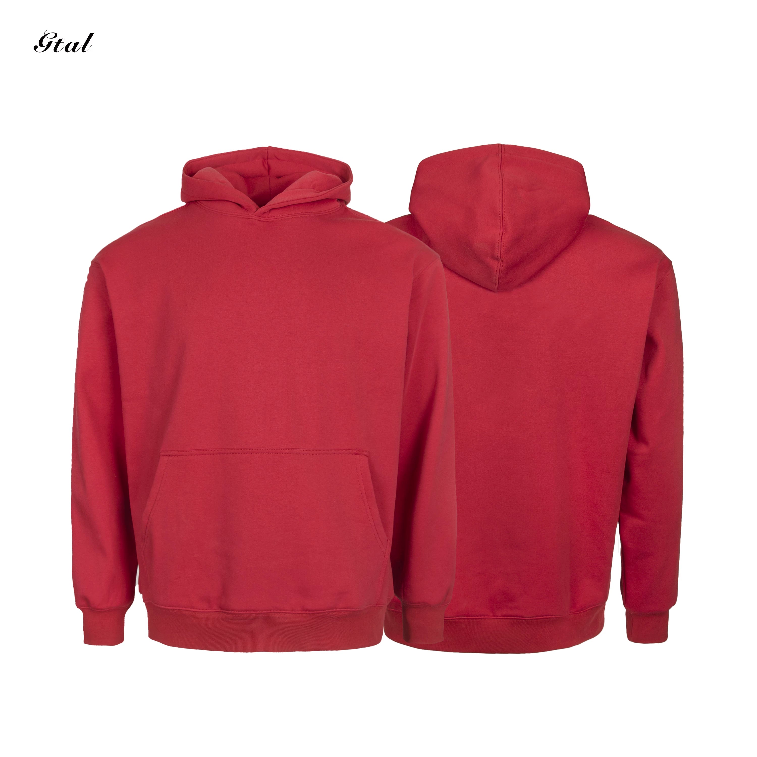 GTAL Solid Color Fleece Casual Hooded Sweater