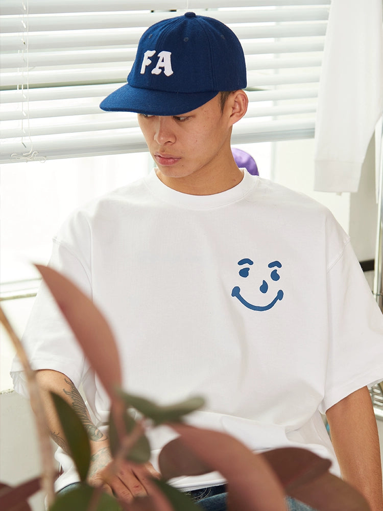 Battles Smiley Print Casual Tee