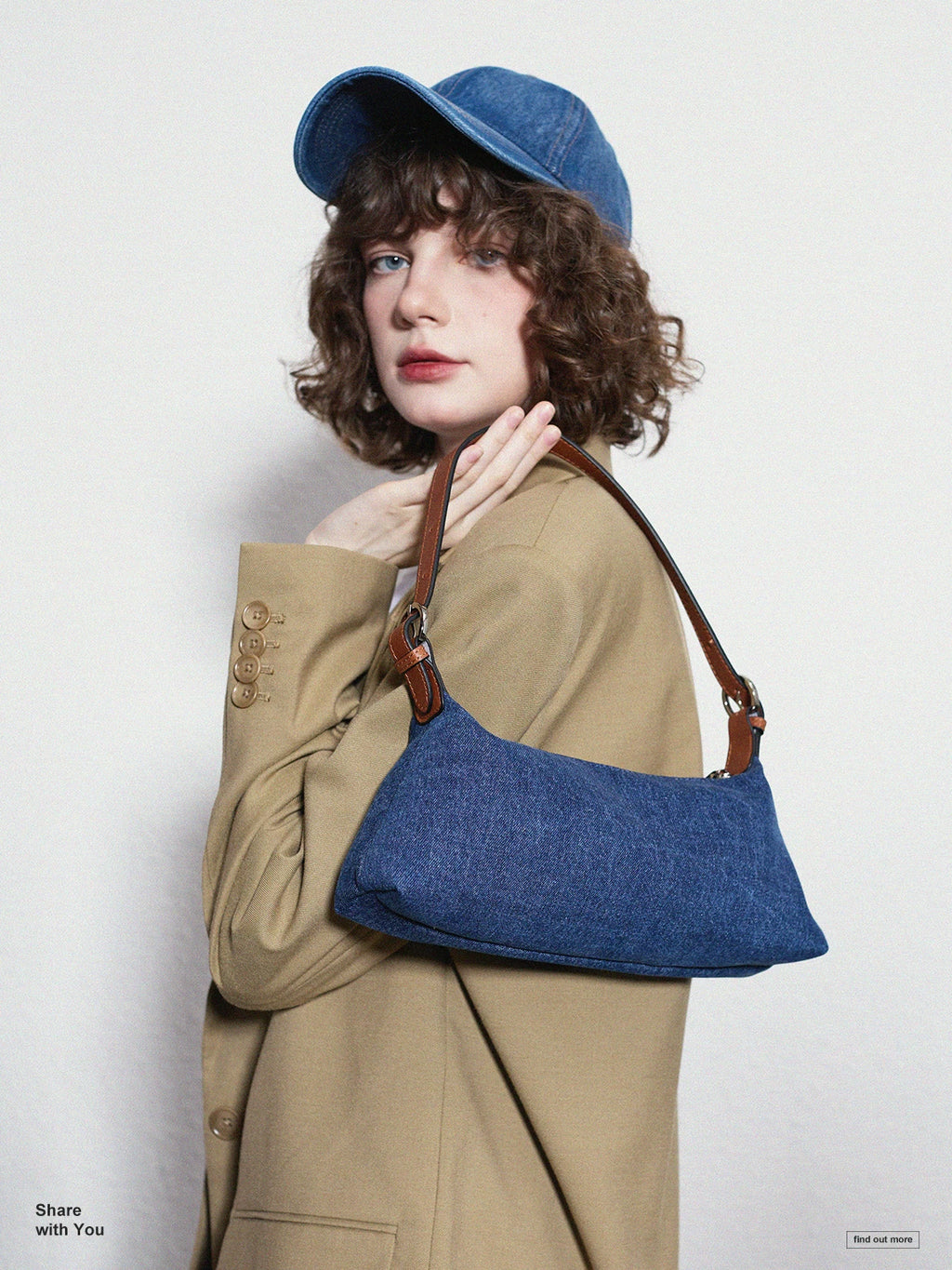 Momogigi Vintage Niche Leather Splicing Handheld Underarm Bag