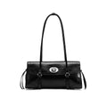 JELLY TOYBOY Black Faux Leather Buckle Underarm Bag