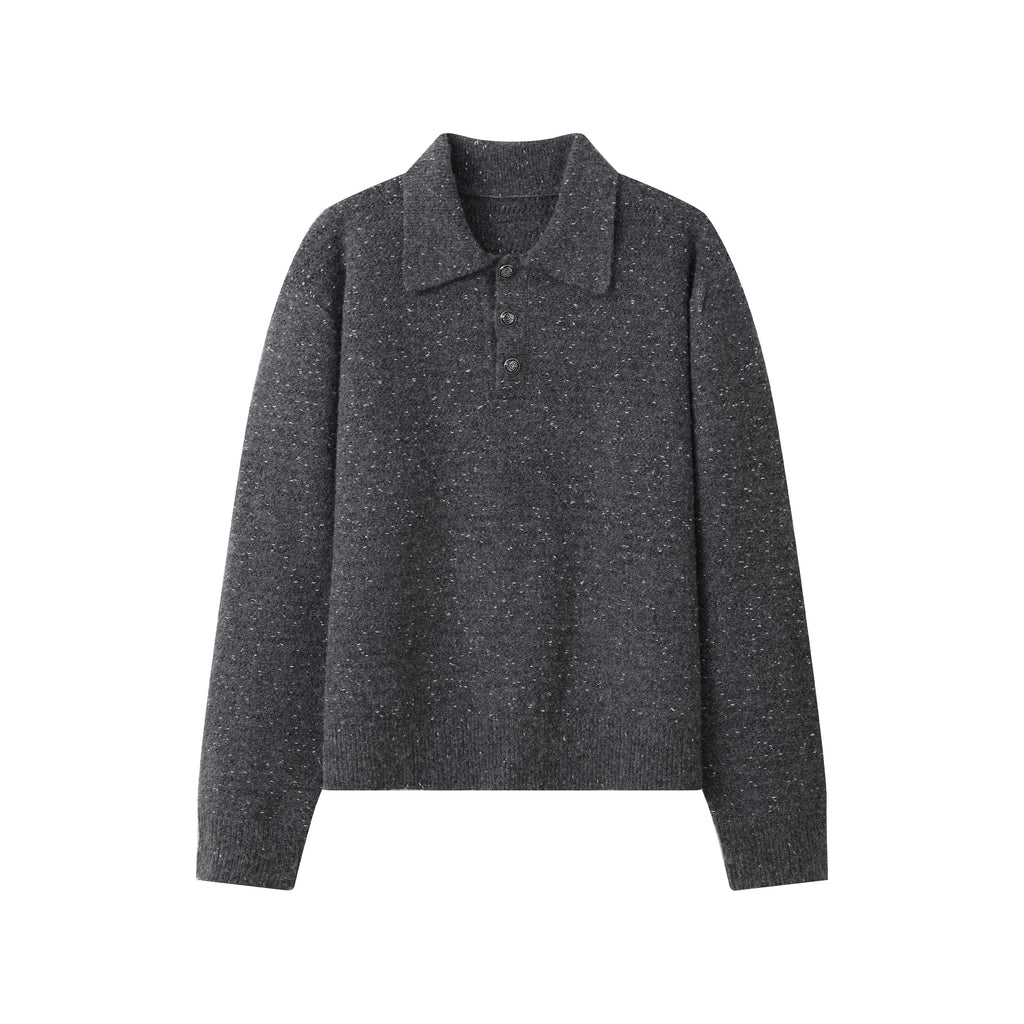 INTERLINKED 500g Warm Loose-Fit Polo Sweater
