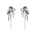 MASW Thorn Rose Bow Tassel Earrings