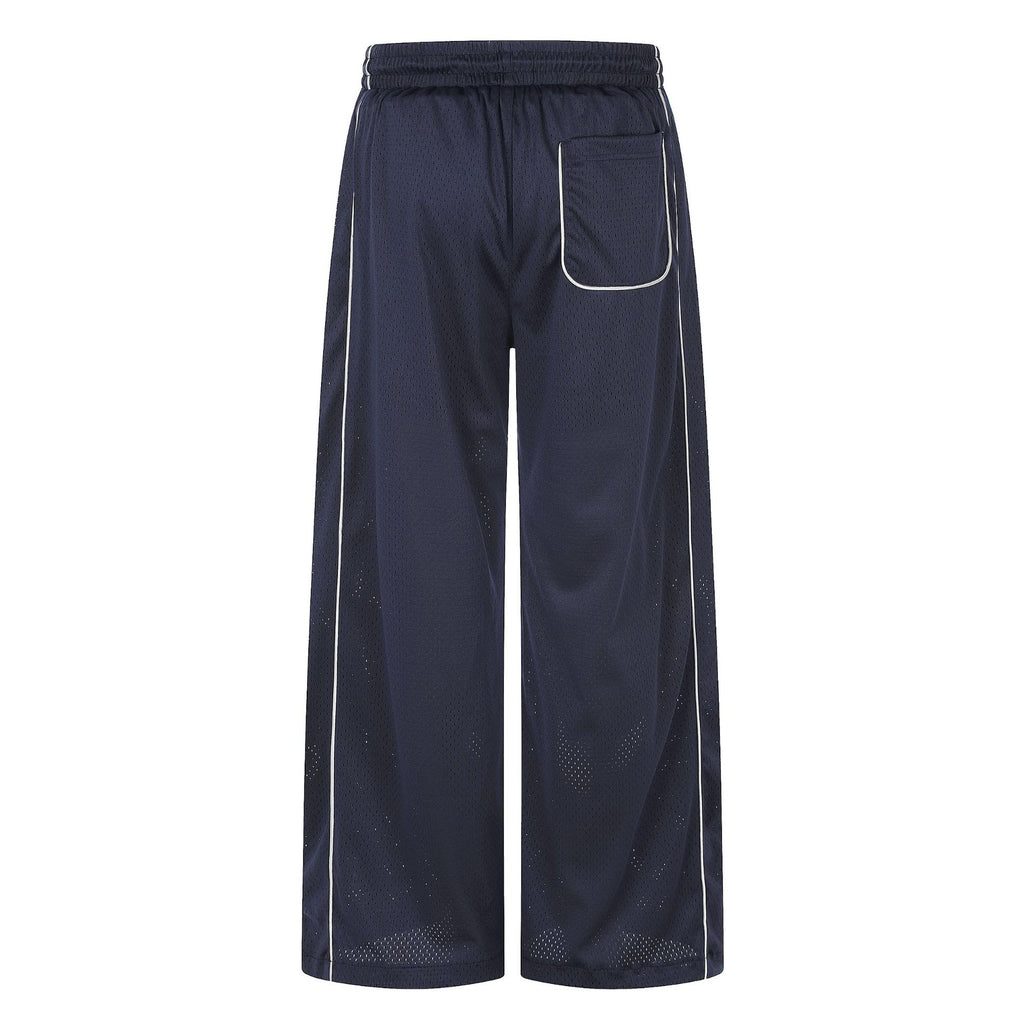 11KN Letter Print Breathable Loose Straight-Leg Sweatpants