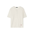 Unvesno Linen Blend Embroidery Relaxed Henley Tee