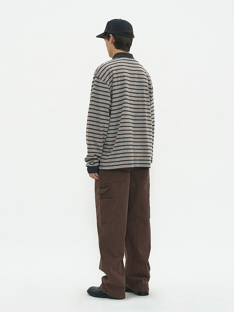 PARTIMENTO Versatile Striped Polo Shirt