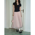 XUJING Polka Dot 400g Breathable High-Waist A-Line Skirt