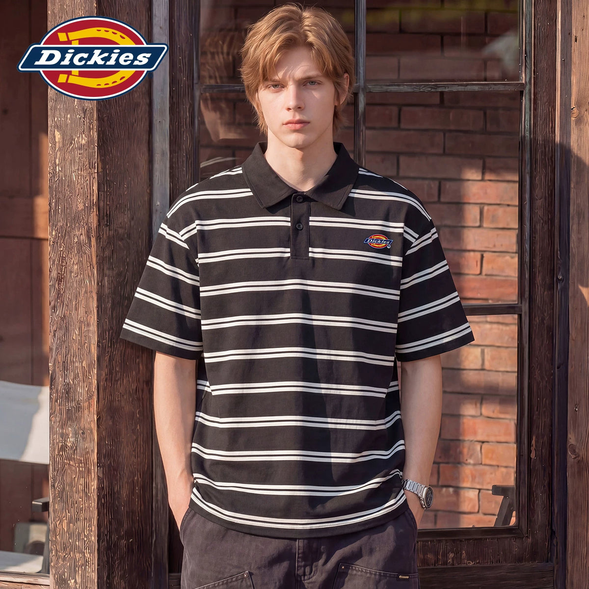 Dickies Logo Print Breathable Loose Polo Shirt