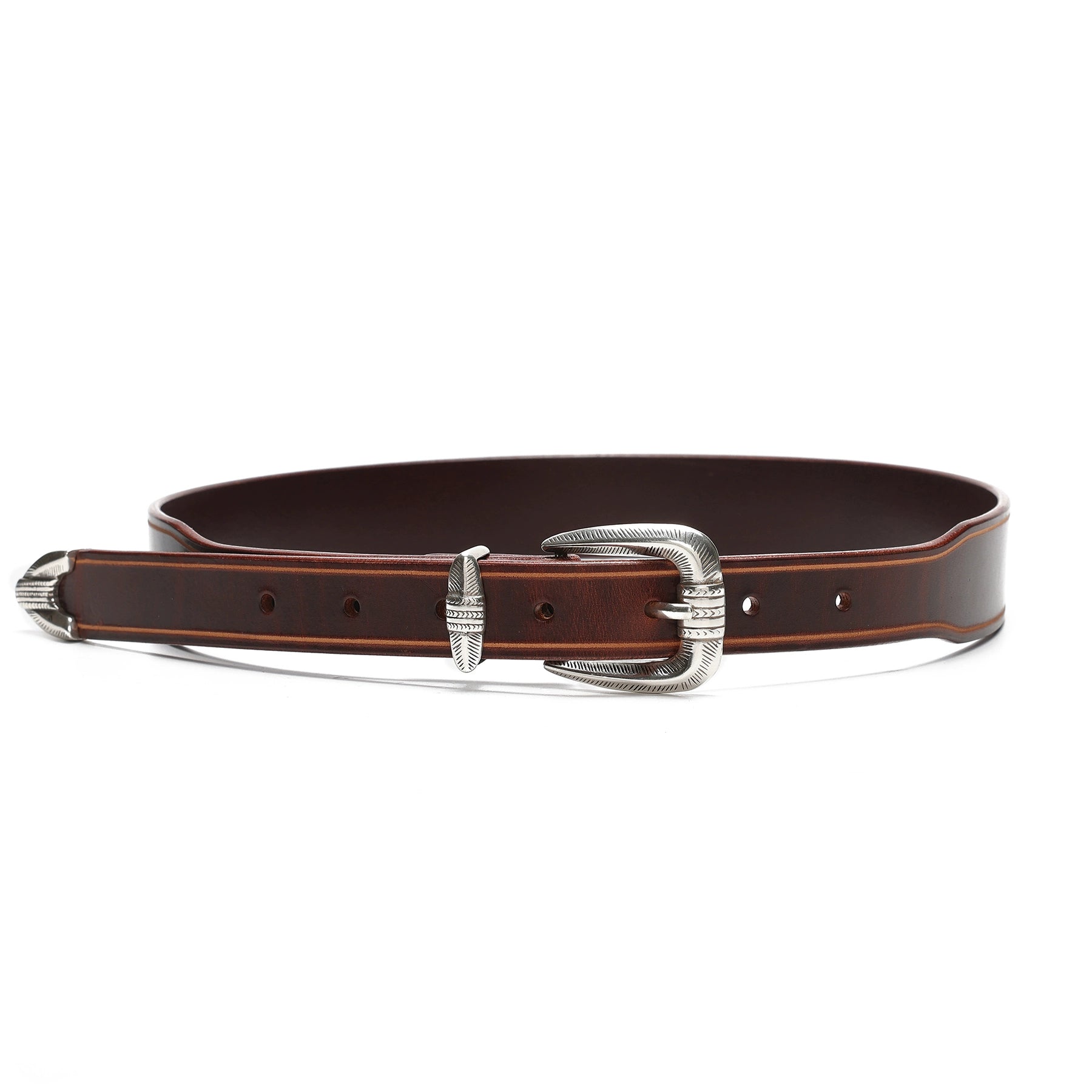 HALF WORK American denim cavalry belt retro tanned leather handmade pure cowhide leather belt for men and women