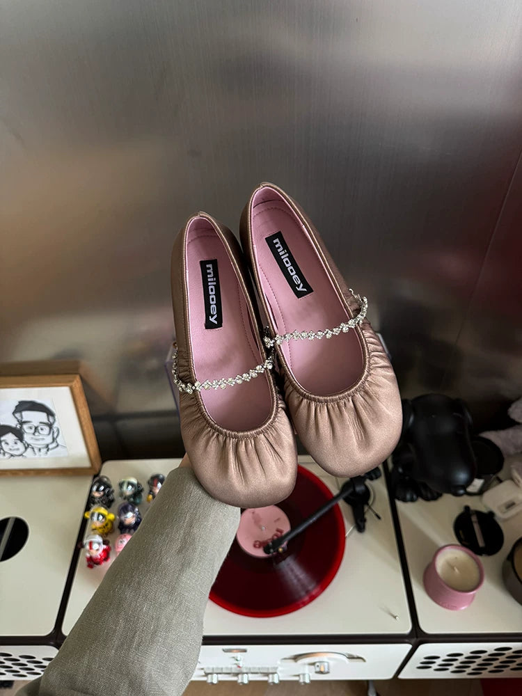 MILOOEY Rhinestone Strap Mary Jane Ballet Flat