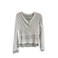no E mosen Silver Foil Stripe 230g Breathable Slim Fit Long-Sleeve Top