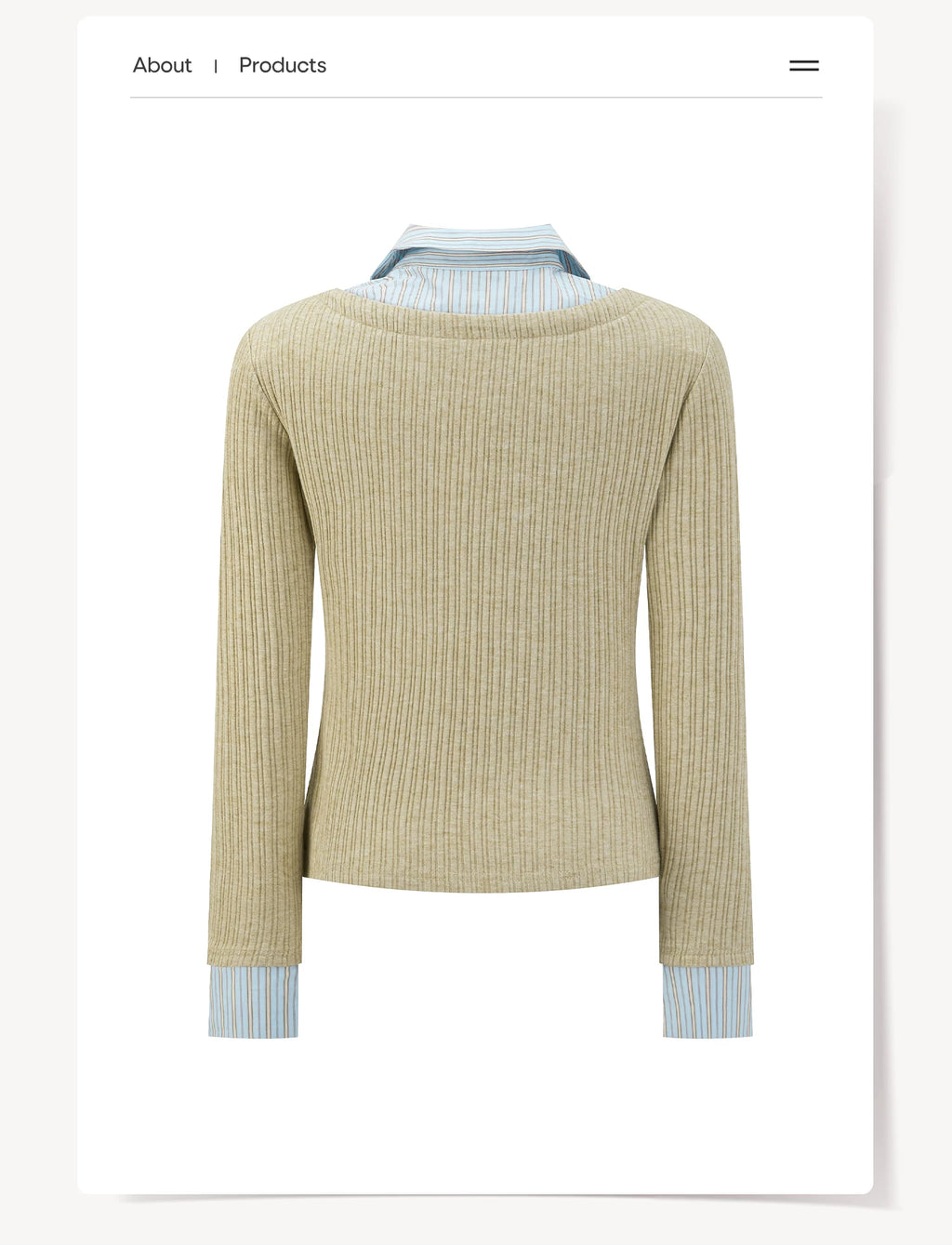 Cantonstory Temperament Fake Two Lapel Long Sleeves