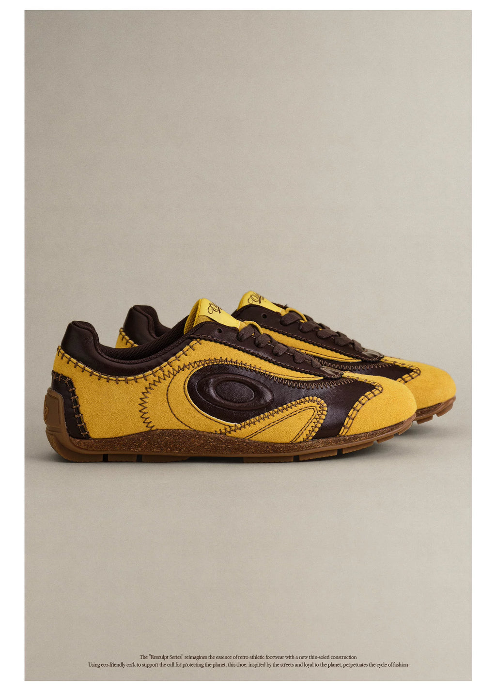 OLD ORDER Leather Retro Thin-Sole Sneaker