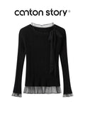 Cantonstory Crew Neck Slim-fit Long Sleeve Wool Knitted Sweater