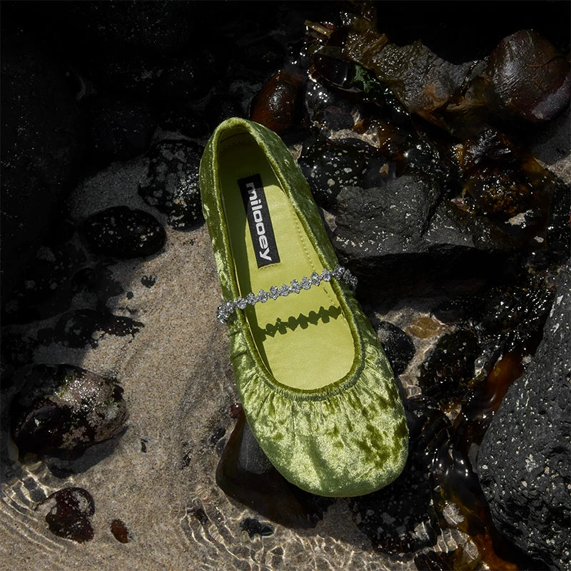 MILOOEY Rhinestone Strap Mary Jane Ballet Flat