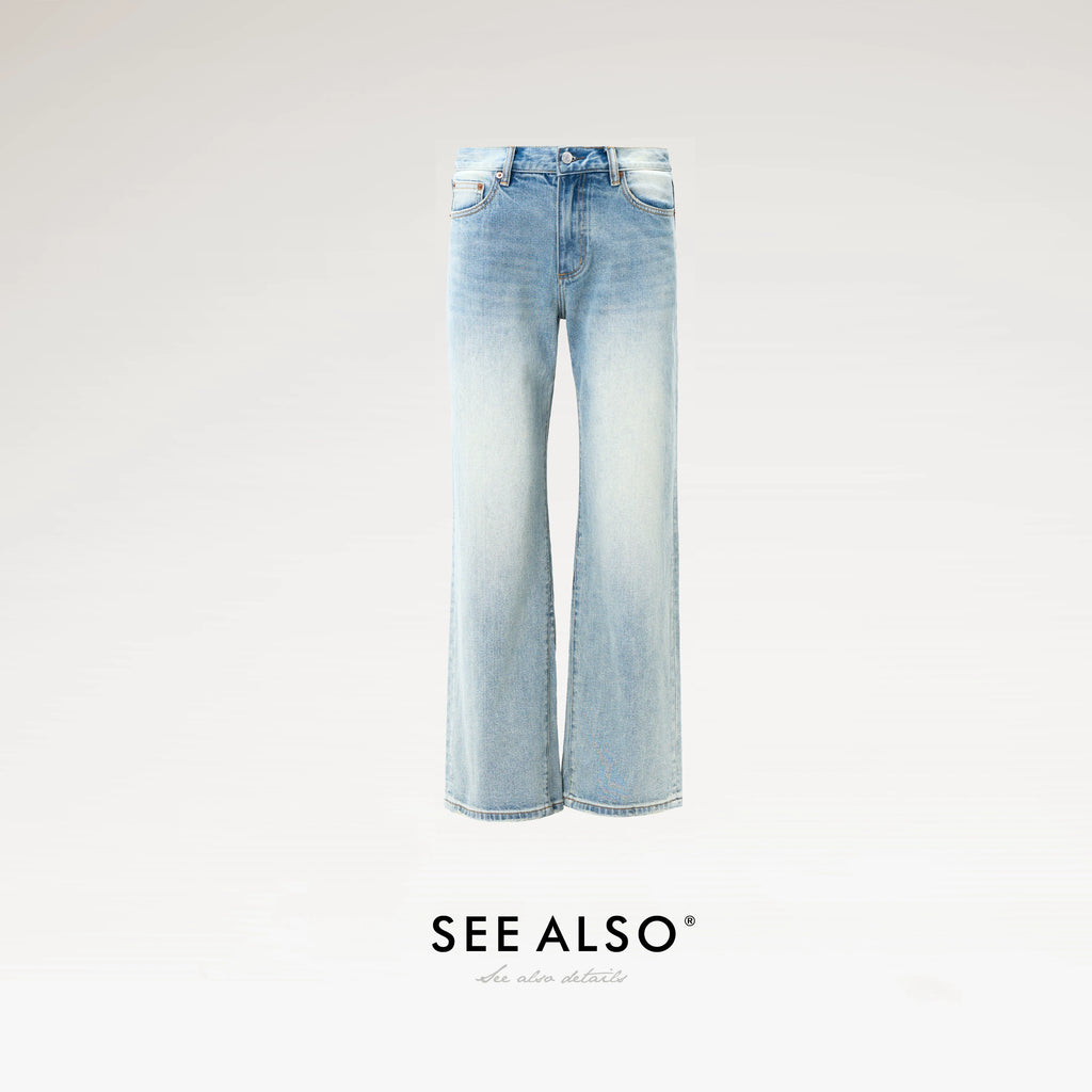 SEE ALSO Blue Denim King Wide-Leg High-Waist Straight-Leg Jeans
