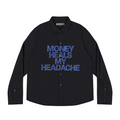 HEADACHE Slogan Bold Print Long-Sleeve Tee