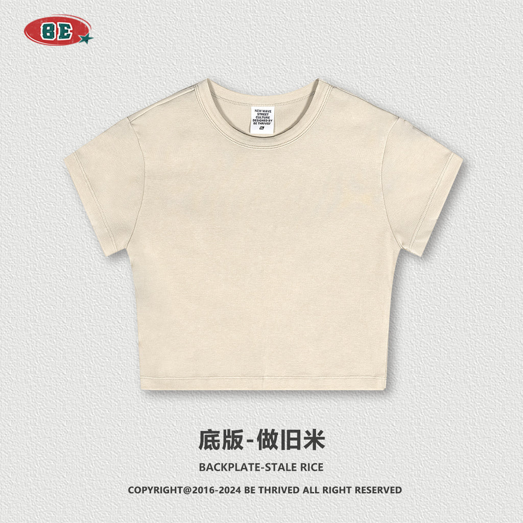 BE Women's Letter tee Slim Fit Crop Top