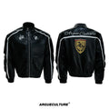 ArguE CulturE Contrast Leather Motorcycle Jacket Short Boxy Retro Coat