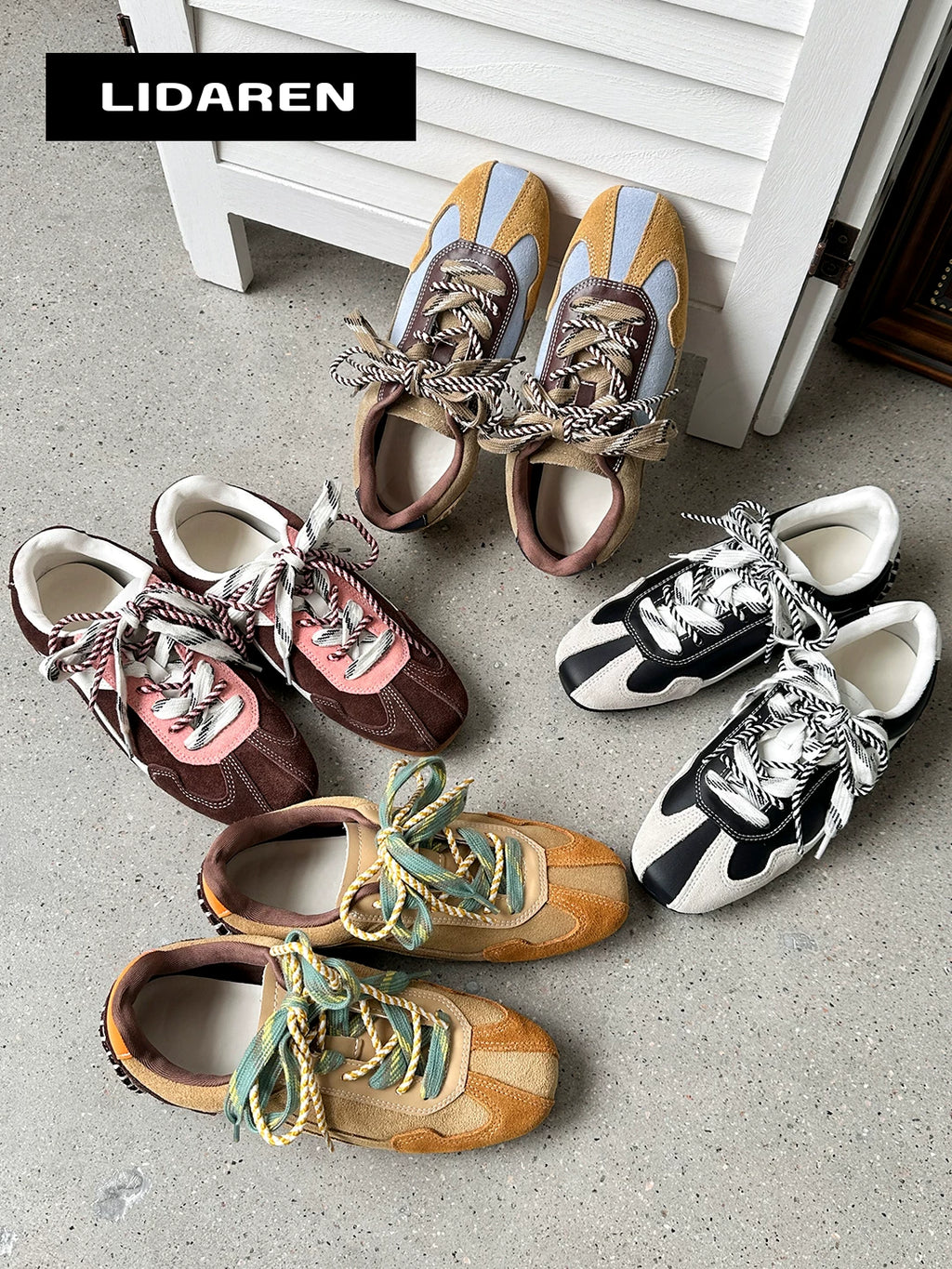 Lidaren Produced Deconstructed Patchwork Lace-Up Sneaker